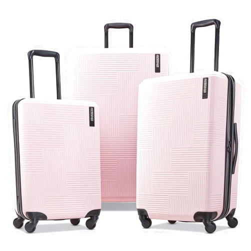American Tourister Stratum XLT Expandable Hardside Luggage with Spinner Wheels, Pink Blush, 3-Piece Set (20/24/28)