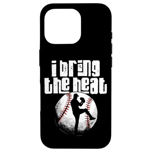 Baseball Saying Theme Player DA0 iPhone 16 Pro Baseball Fan Pitcher Vintage I Bring The Heat Case