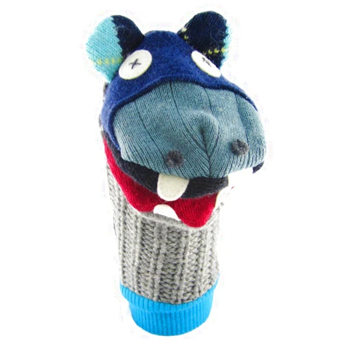 Cate and Levi Cate & Levi - Hand Puppet - Premium Reclaimed Wool - Handmade in Canada - Machine Washable (Hippo)