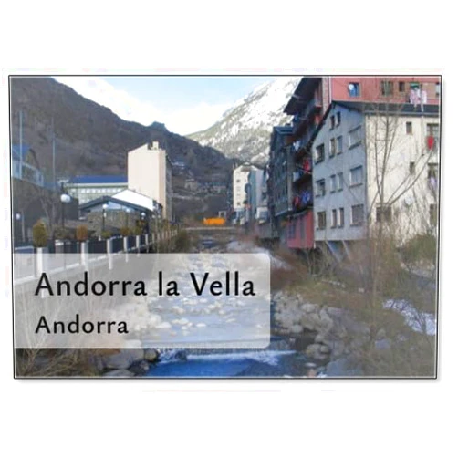 Photomagnet Andorra La Vella, Capital De Andorra, Elpais De Los Pirineos, Fridge Magnet
