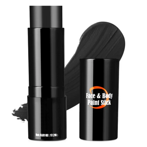 Drawdart Black Cream-Blendable Face Paint Stick, Portable Eye Black Stick for Sports, Full-coverage Cream Face Paint for Halloween SFX Makeup Cosplay Joker Costume Parties