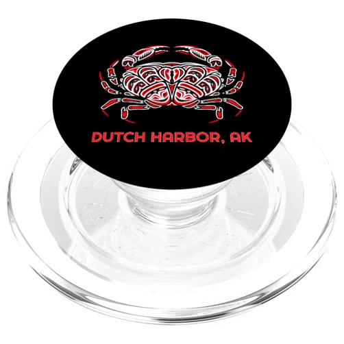 Dutch Harbor Alaska Native American Crab Fisherman Dutch Harbor Alaska Dungeness Crab Fisherman Native American PopSockets PopGrip for MagSafe