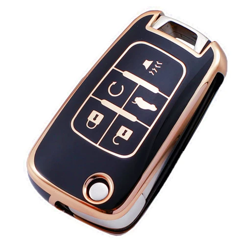Guibuhuse Premium Soft TPU Key Fob Cover Protector for Chevy Chevrolet Equinox Camaro Cruze Malibu Sonic Aveo Orlando Buick GMC Terrain Accessories