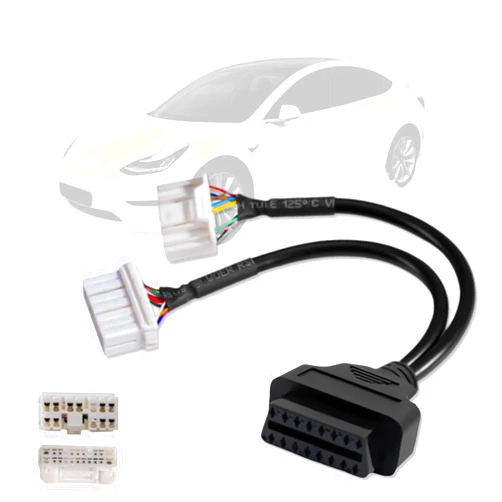 VZG OBD2 Adapter Cable for Tesla Model X/S/3/Y,12Pin 20Pin to 16Pin Diagnostic Connector,Car OBDii 12+20 Pin for Tesla,Work with Au-tel MaxiSys Ultra EliteII PRO MS909/La-unch X431 Code Reader/Scanner