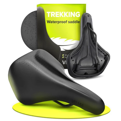 VELMIA Bike Seat 100% Waterproof I Bicycle Seat with Ergonomic Design - Bike Seats for Men and Women - Perfect for Trek Bikes & Peloton I Mountain Bike seat, Bike Saddle