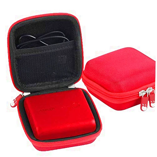 Hermitshell Hard EVA Travel Case Fits Anker PowerCore Fusion 5000 2-in-1 Portable Charger and Wall Charger (red)