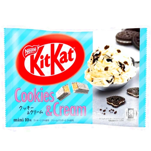 Weeping Willow Oil Co Kit Kat Limited Edition Cookies & Cream Wafer 12 Mini Bars 3.4oz Induvial Wrapped - made in Japan sweets dagashji cookies snacks candy