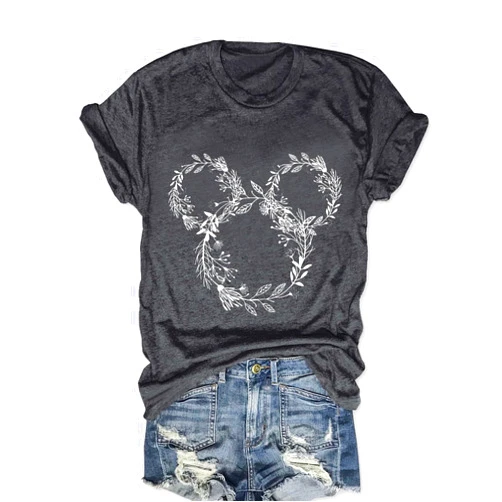 COSYOUNGER Magic Kingdom Castle Shirt Women Casual Vacation Holiday Short Sleeve Boho Clothes for Women Summer Fairy Cute Tops
