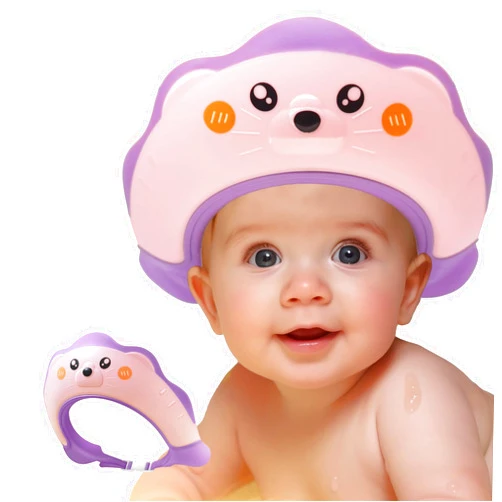 TinyGuardian LiLiBBShie Baby Shower Cap, Baby Shower Cap Shield, Shower Cap for Kids, Visor Hat for Eye and Ear Protection for 0-9 Years Old Children, Cute Sea Lion shape Makes the Baby Bath More Fun (Pink)