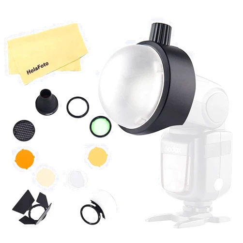 Godox AK-R1 Flash Round Head Accessories Kit with Godox S-R1 Adapter for Godox TT685 TT685II V860II V860III V350 TT600 TT350 V850II V850III Speedlight and Compatible with Canon Nikon Sony Fuji Flashes