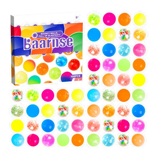Baarnse 100PCS Colorful Small Bouncy Balls Bulk with Gift Box Mixed Colors Mini Bounce Bouncy Balls for Kids Party Favors, Carnival Prizes, Birthdays Gift, Easter Gifts (18 mm/ 0.71 Inch)