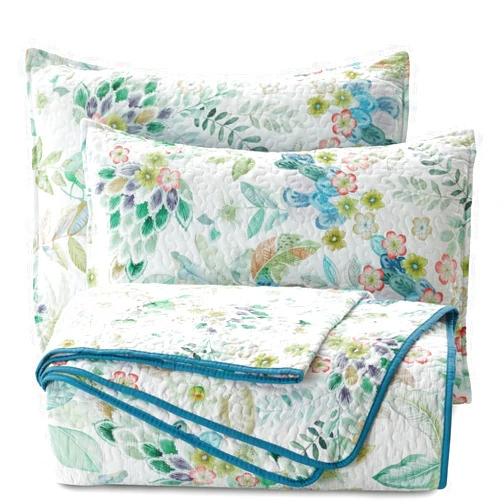 NIUDÉCOR HOME Reversible Bedspread Floral Print Quilt Set Twin Size Vintage Green Microfiber Bedding Set Lightweight for All Season