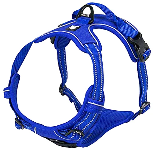 TRUE LOVE Adjustable No-Pull Dog Harness Reflective Pup Vest Harnesses Comfortable Control Brilliant Colors Truelove TLH5651(Royal Blue,L)
