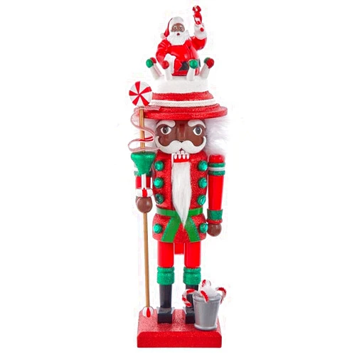 Kurt S. Adler Kurt Adler 10-Inch Hollywood Black Nutcracker with Santa Hat