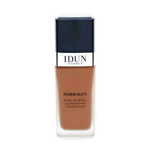 IDUN Minerals Liquid Norrsken Foundation - Silky Smooth Coverage - Luminous, Dewy Finish for Dry and Dull Skin - Water Resistant and Vegan Makeup - 223 Ingeborg - Warm Medium Brown - 1.01 oz