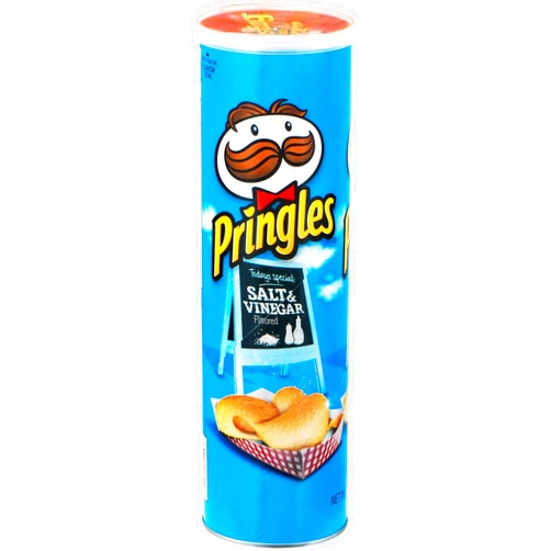 Pringles Potato Crisps Salt & Vinegar, 5.96 oz Can (Pack of 12)