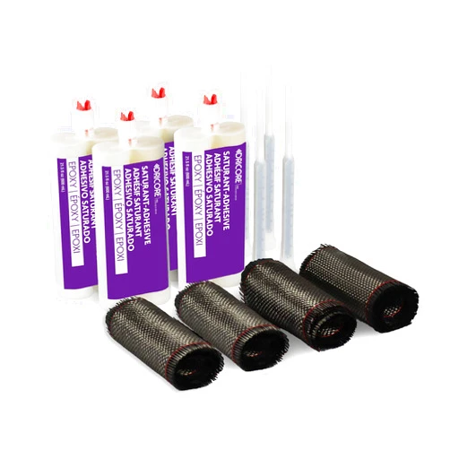 DRICORE PRO Concrete Repair Corner Wall Bidirectional Kit (10') | All in One Set with 4X Ten Foot Carbon Fiber for Repairing Cracked Corners in Foundations, Walls, Basements, Cement, Masonry