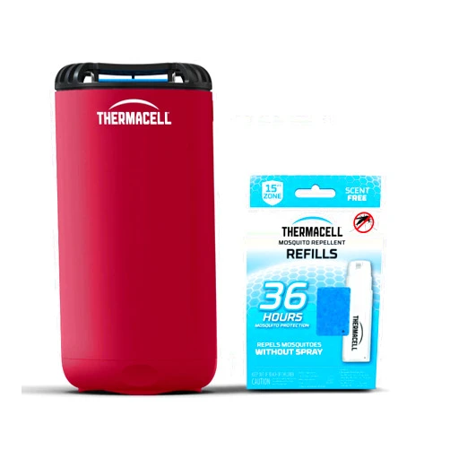 Thermacell Patio Shield Bundle - Mosquito Repeller + 36-Hour Refill Pack; Includes 4 Fuel Cartridges & 12 Repellent Mats for a Total of 48 Hours of Mosquito Repellent for Patio; Bug Spray Alternative