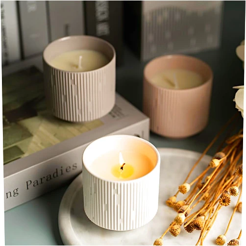 Hopefire Decorative Scented Candles, Set of 3, Ivory