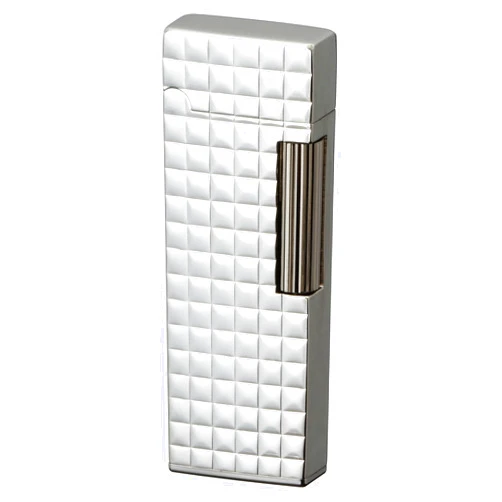 Sarome Flint Lighter SD9-26 Silver Lattice Dome Diamond Cut