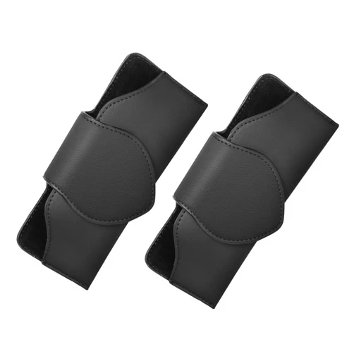 Chyuuie 2 x Sunglass Holder for Car Visor, Leather Glasses Case with Clip Eyeglasses Holder Glasses Storage Case Visor Accessories Black