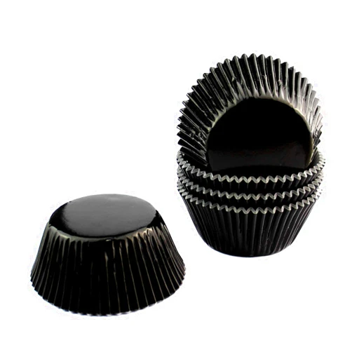 Warmparty Black Foil Cupcake Liners Wrappers Baking Muffin Cups Standard 100 Count