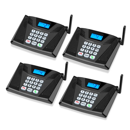 SANZUCO Intercoms Wireless for Home Hands Free, Upgrade Two Way Intercom 5300 Feet Range, Full Duplex Wireless Intercom System for Home Use, Home Communication System with Clear Sound(4 Packs, Black)