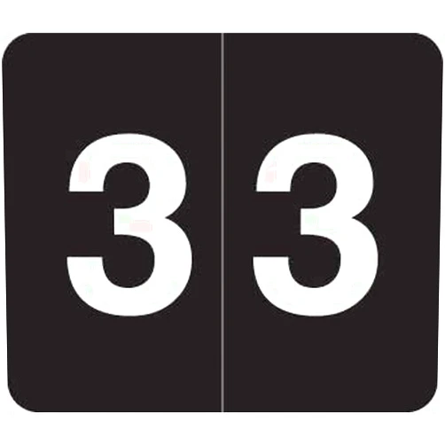 Www.filingsupplies.com V.A. Hospital/Barkley Systems Numeric Label - FNVAM Series (Rolls) - 3 - Black