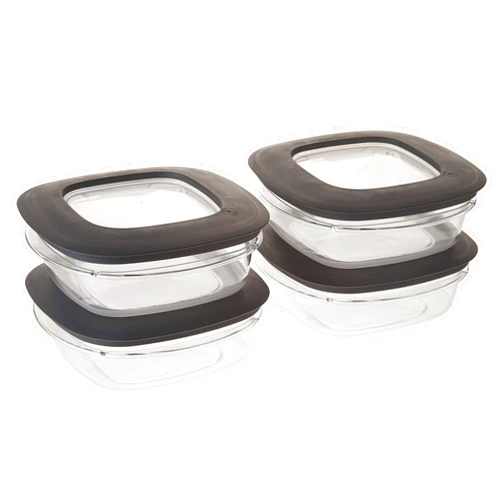 Rubbermaid Premier Food Storage Container, 3 Cup, Grey (4 Pack)