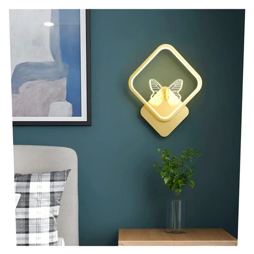 NAssui Wall Lamp Light LED Wall Sconce Butterfly Square Wall Lamp, 15W Modern Living Room Decor Wall Light, Indoor Headboard Sconces Modern Wall Mounted Lamps Compatible with Bedroom Bedside Hallway ( Color