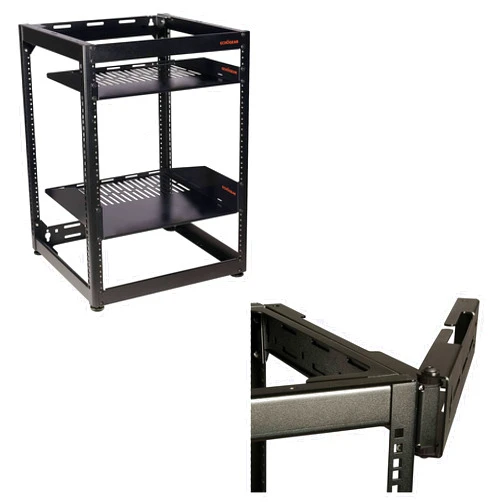 ECHOGEAR 15U Open Frame Rack & Swing-Out Wall Mount - Heavy Duty Design Holds All Your Networking & AV Gear