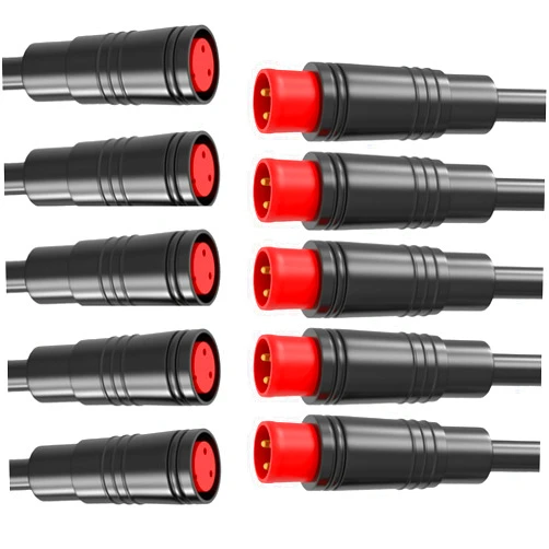 Laisomeke Julet 4Pin 3pin 2pin Male Female Waterproof Cable Electric Bike Extension Cable Connector