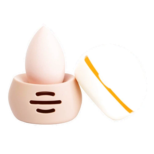 Bpluma 2PCS Beauty Blender Holder, Washable Reusable Food Silicone Makeup Sponge Holder, Pressable Beauty Sponge Drying Stand for Travel Business