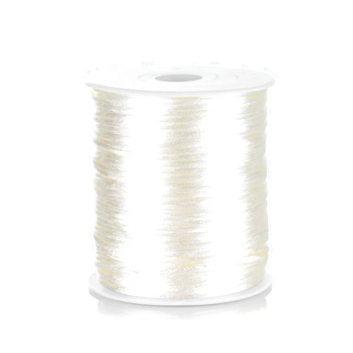 ZhXu Shuo Nylon Satin Cord 2mm Rattail Cord Ivory String - 100 Yards Nylon Chinese Knotting Cord Rat Tail Silk Cord for Bracelet Necklace Jewelry Making Macrame Trim