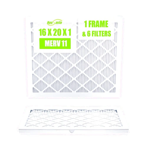Housmile 16x20x1 Air Filter, 6 Pack, MERV 11, MPR 1000, ABS White Plastic Frame, Durable and Easy to Replace (Actual Size: 15.6