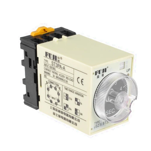 uxcell 24VAC/DC 5S 8 Terminals Range Adjustable Delay Timer Time Relay ST3PA-A with Base