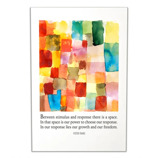 Generic Viktor Frankl Quote Canvas Wall Art, Colorful Mental Health Posters for Office, Growth Mindset Poster for Therapy Office, Positive Affirmations Wall Decor for School Classroom 12x16in Unframed