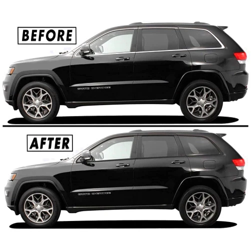 SlickMod Chrome Delete Blackout Vinyl Overlay for 2011-2021 Jeep Grand Cherokee Window Trim (Gloss Black)