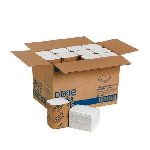 Georgia-Pacific Dixie Ultra Interfold 2-Ply Napkin Dispenser Refill, White, 32006, 250 Napkins Pack