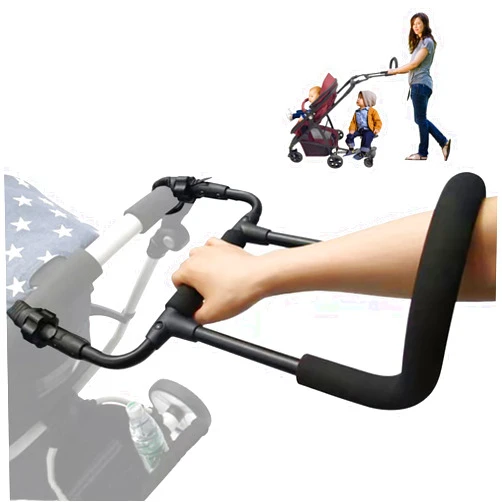 Fancemot Stroller Handle Extender, Universal Stroller Handle for Kids, Metal Stroller Handlebar Extender - Stroller Carriage Accessories - Easy to Install - Stroller Attachment