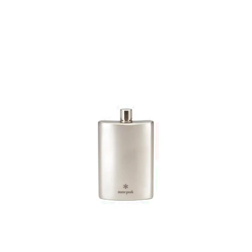 Snow Peak Titanium Flask Medium, T-012, Titanium, Ultralight for Camping, Backpacking Everyday Use, Flavor Resistant, Made in Japan, Lifetime Product Guarantee