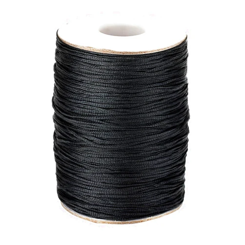 Anwyll 1.5mm Black Nylon Cord Wind Chime String,110 Yards Braided Lift Shade Cord Replacement,Windows Roman Rollers Repair,Nylon Bracelets String for DIY Crafts,Chinese Knotting,Gardening Plant