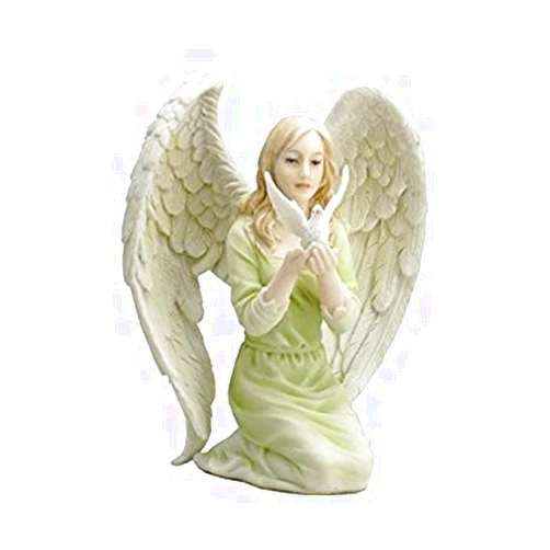 US Angel Kneeling with Dove in Hands Statue Sculpture