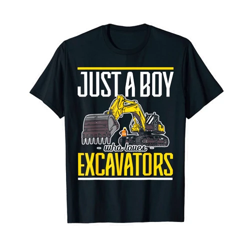 Slimmmeeeeyyyyygirl Just a Boy who Loves Excavators T-Shirt
