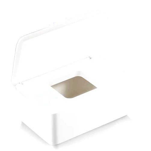 VVEMERK Wipes Dispenser, Dustproof Tissue Storage Box Wet Wipes Dispenser Holder Portable with Lid Wipe Holder Keeps Wipes Fresh Modern Rectangular Wipe Container with Sealing Design (White)