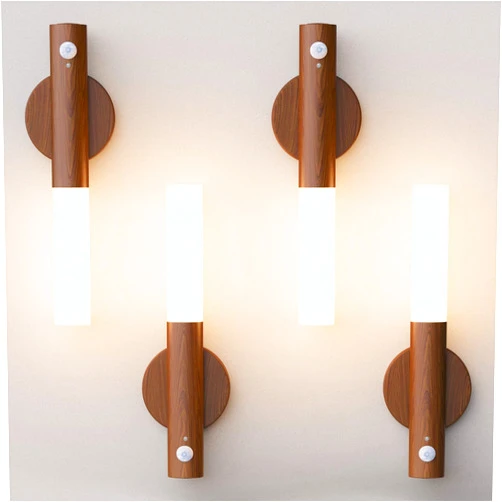 WhitePoplar Rechargeable Motion Sensor Night Lights: 2200mAh Battery Operated Wall Sconces, Wireless Wall Lights Sconce, Magnetic Portable Hallway Light for Picture Stair Cabinet, 3000K 4 Pack