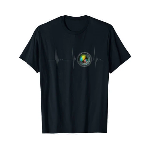 Fotografie Liebhaber Kamera Fotograf Linse Photography Heartbeat ECG Pulse Photo Camera Lens Photographer T-Shirt