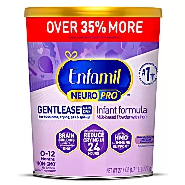 Enfamil NeuroPro Gentlease Baby Formula, Brain and Immune Support with DHA, Clinically Proven to Reduce Fussiness, Crying, Gas & Spit-up in 24 Hours, Non-GMO, Powder Refill Box, 30.4 Oz (Pack of 4)