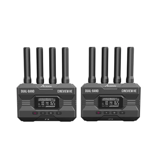 Accsoon CineView HE Wireless Video Transmitte&Receiver, 2.4+5Ghz, UVC Out for Live Streaming 1080p60 0.06s Latency 1200ft Range up to 4 Devices Monitoring, Compatible with CineView 2 SDI/SE/Quad
