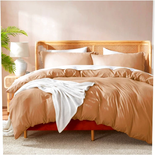 Nestl Mocha Brown Duvet Cover Queen Size - Soft Double Brushed Queen Duvet Cover Set, 3 Piece, with Button Closure, 1 Duvet Cover 90x90 inches and 2 Pillow Shams